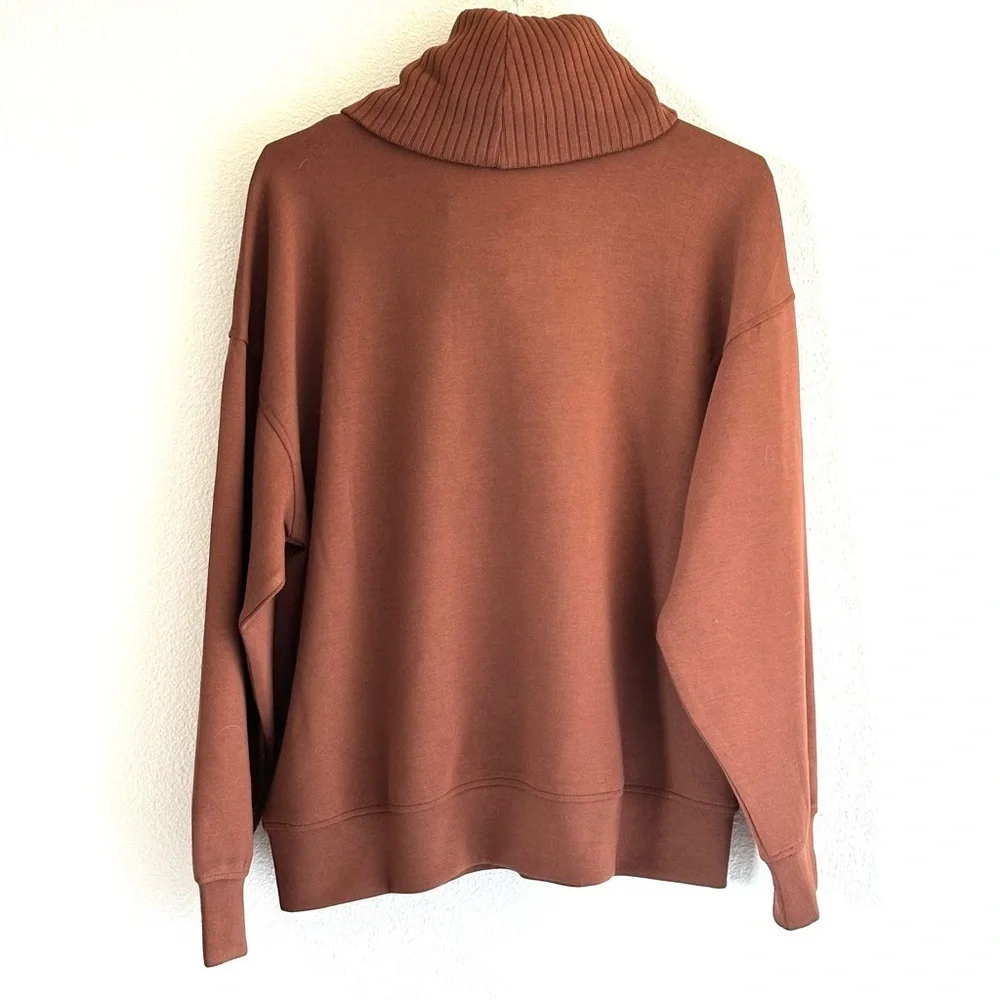 Rae Mode Scuba Luxe Chestnut Turtleneck Sweatshirt - Picture 3 of 3